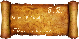Brand Roland névjegykártya